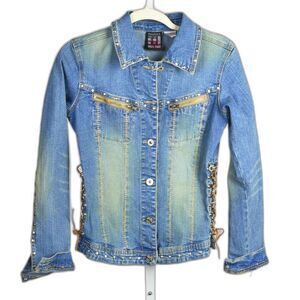 Para Suco  Embellished Denim Jacket Embroidered Size S